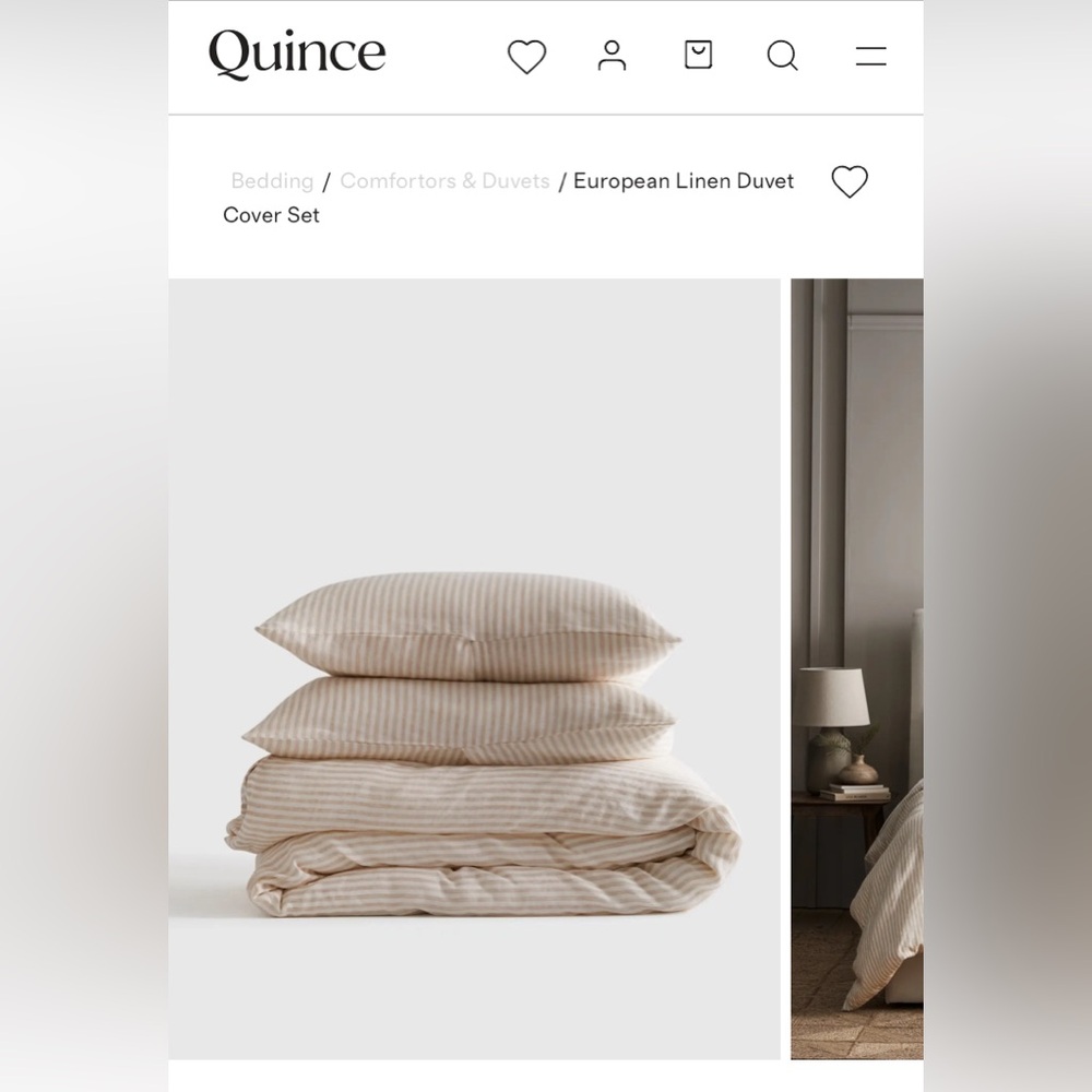 Quince European Linen Stripe Duvet Set